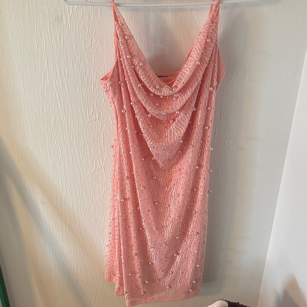 Windsor Pink Beaded Mini Dress